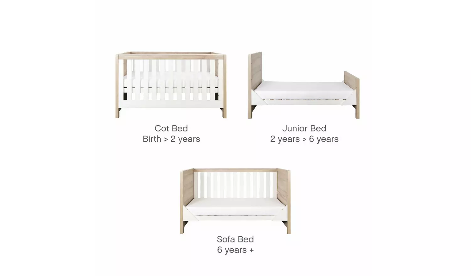 Tutti Bambini Modena Cot Bed - White Oak