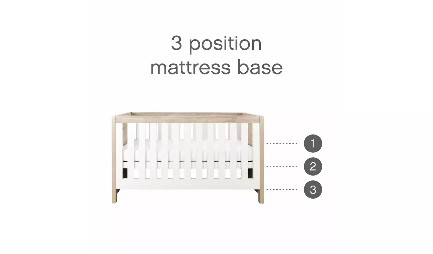 Tutti Bambini Modena Cot Bed - White Oak