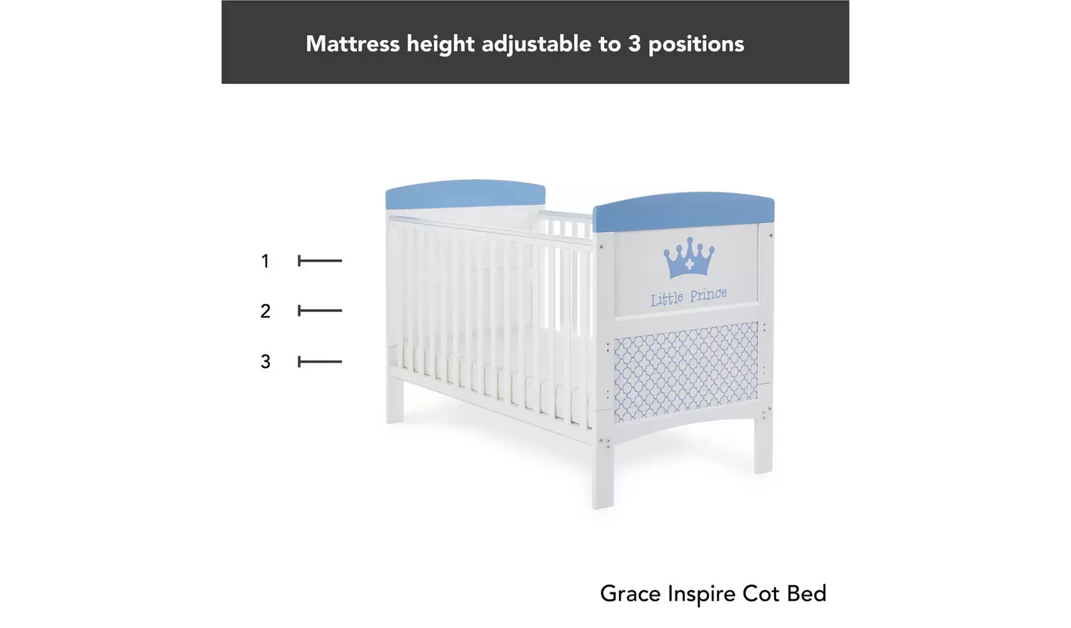 Obaby Grace Inspire Cot Bed - Little Prince