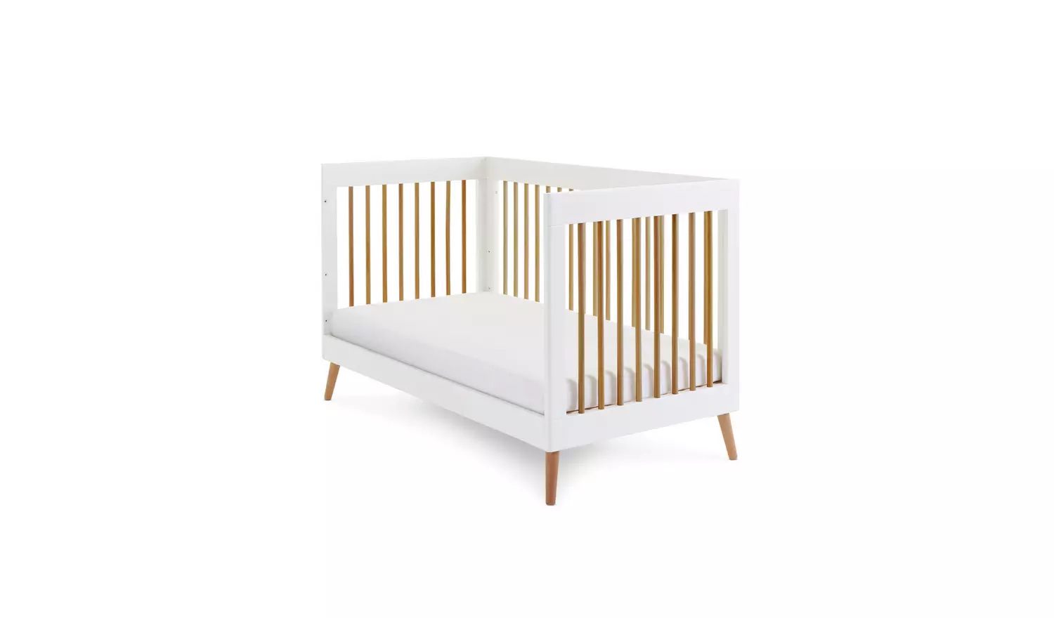 Obaby Maya Cot Bed - White with Natural