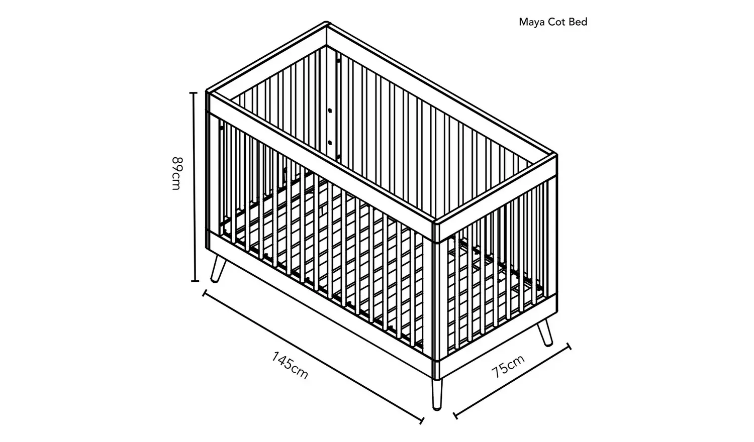 Obaby Maya Cot Bed - White with Natural
