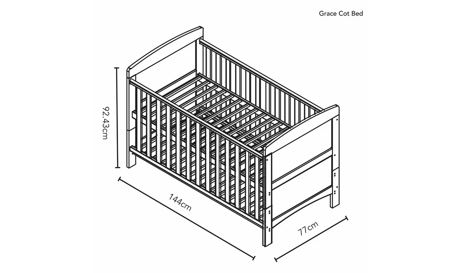Obaby Grace Inspire Little Princess Cot Bed - White