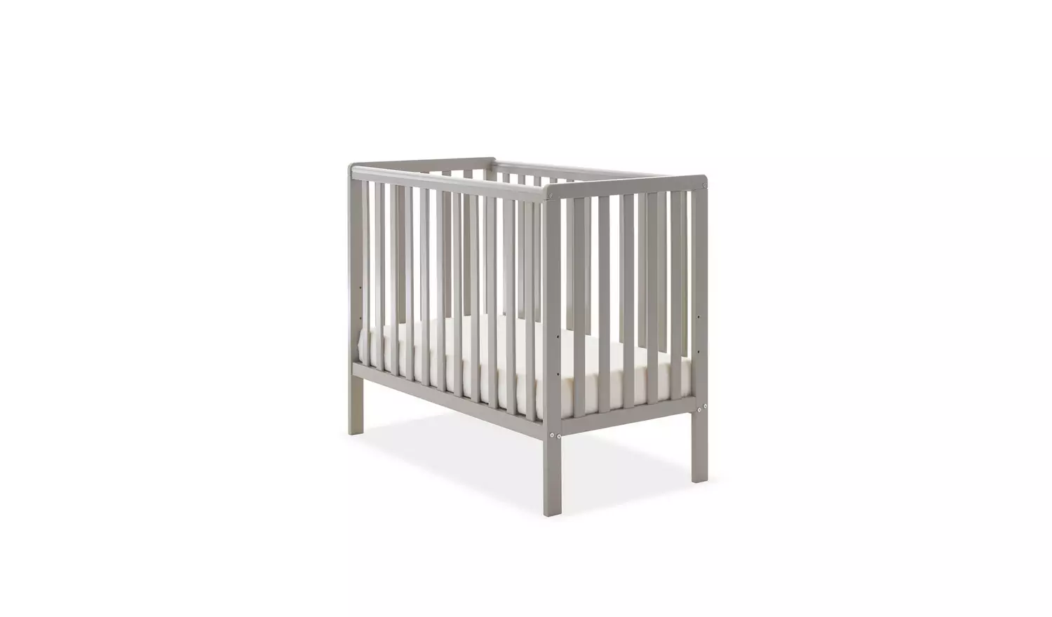 Obaby Bantam Space Saver Cot and Fibre Mattress - Warm Grey