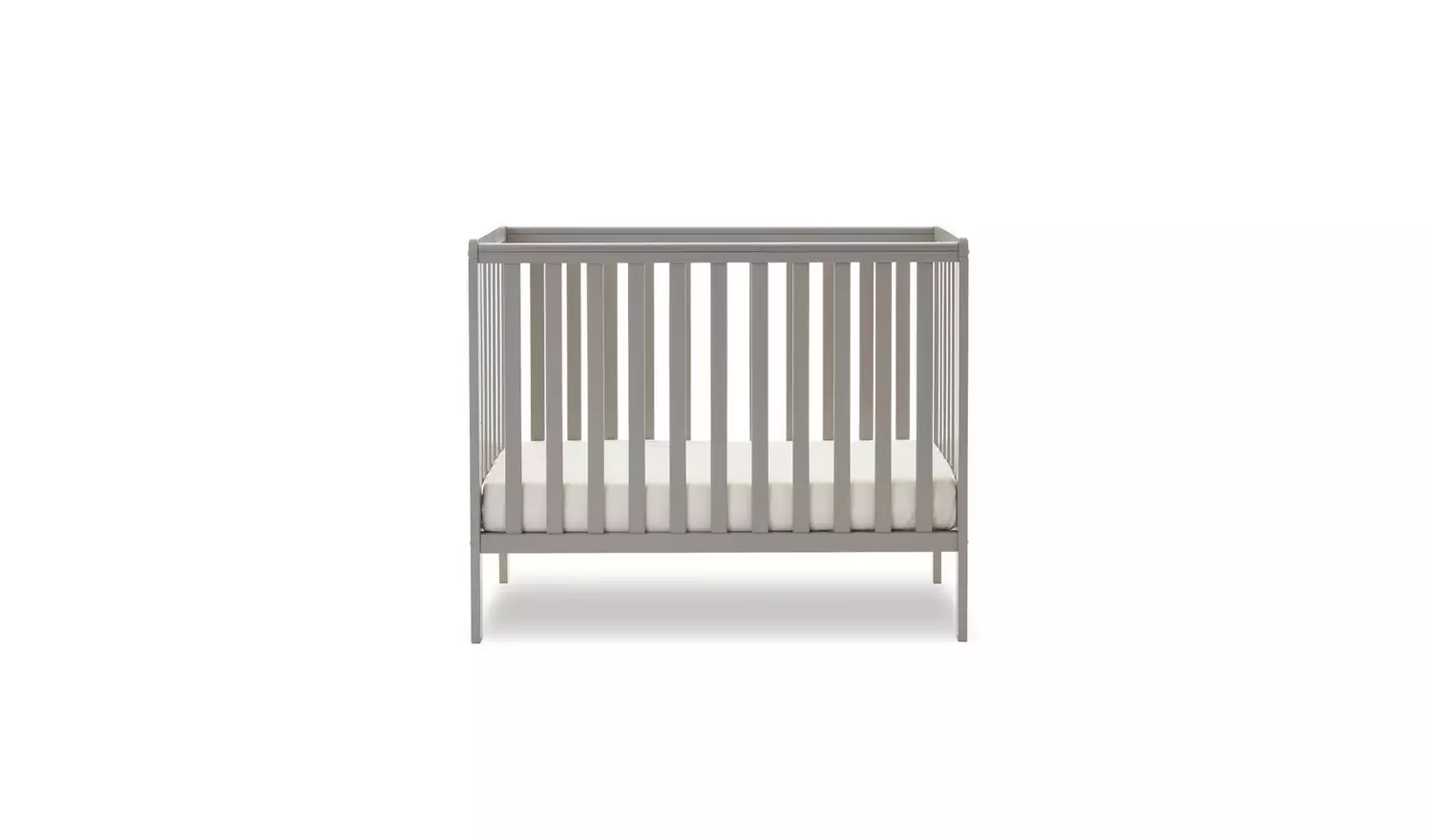 Obaby Bantam Space Saver Cot and Fibre Mattress - Warm Grey