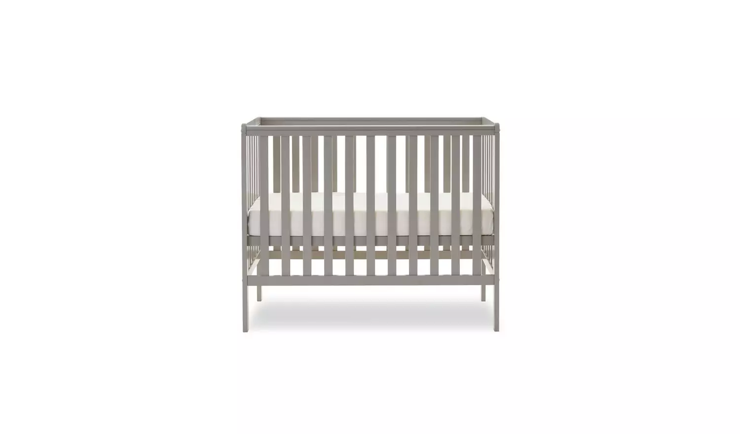 Obaby Bantam Space Saver Cot and Fibre Mattress - Warm Grey