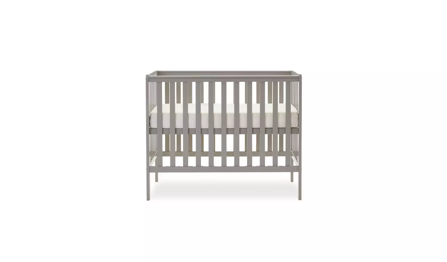 Obaby Bantam Space Saver Cot and Fibre Mattress - Warm Grey