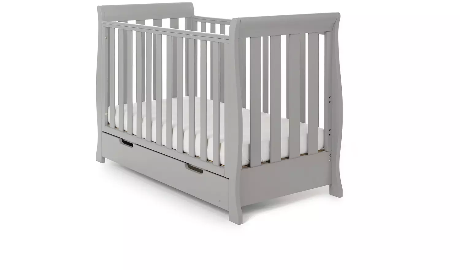 Obaby Stamford Mini Sleigh Cot Bed - Warm Grey