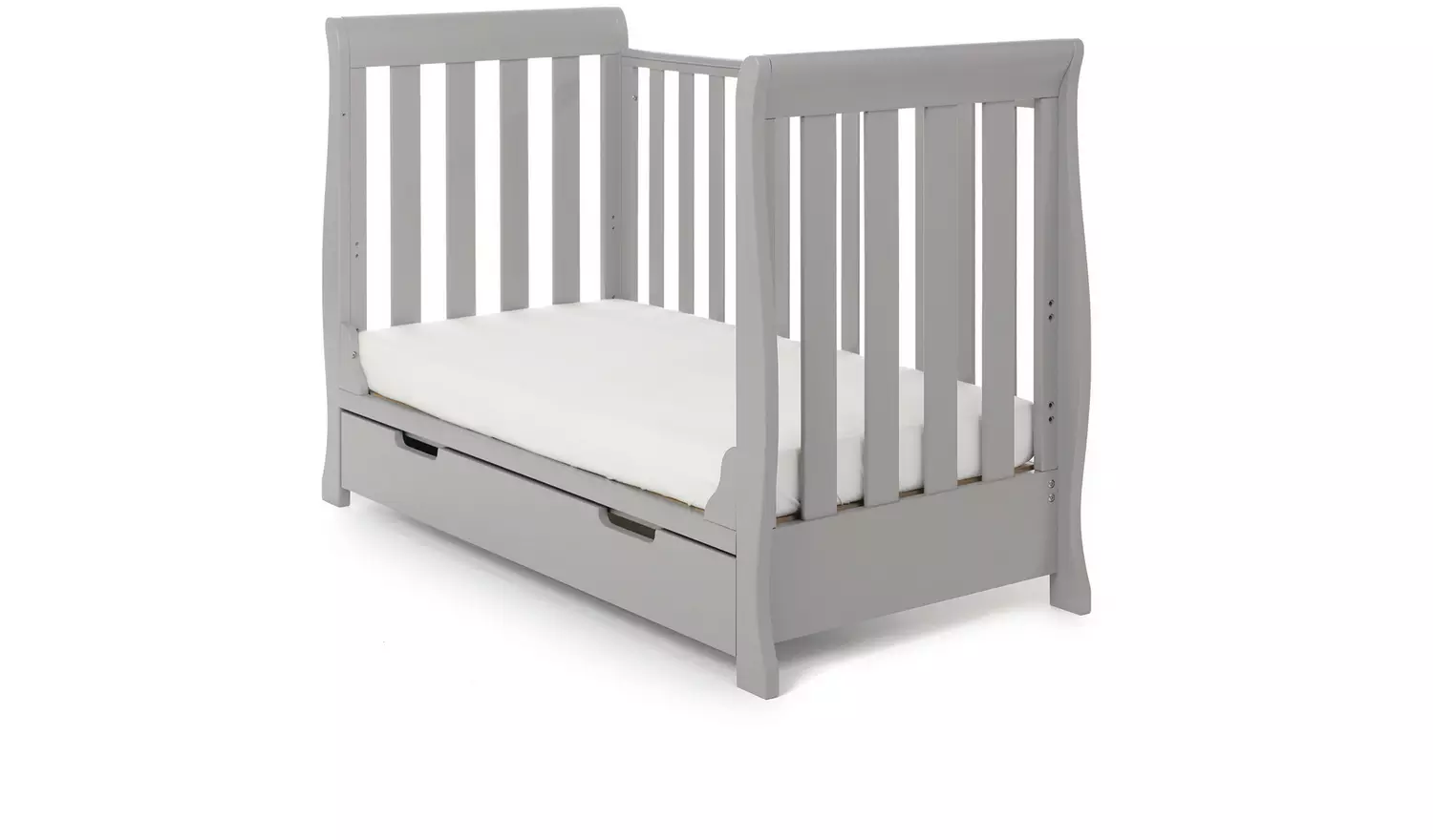 Obaby Stamford Mini Sleigh Cot Bed - Warm Grey