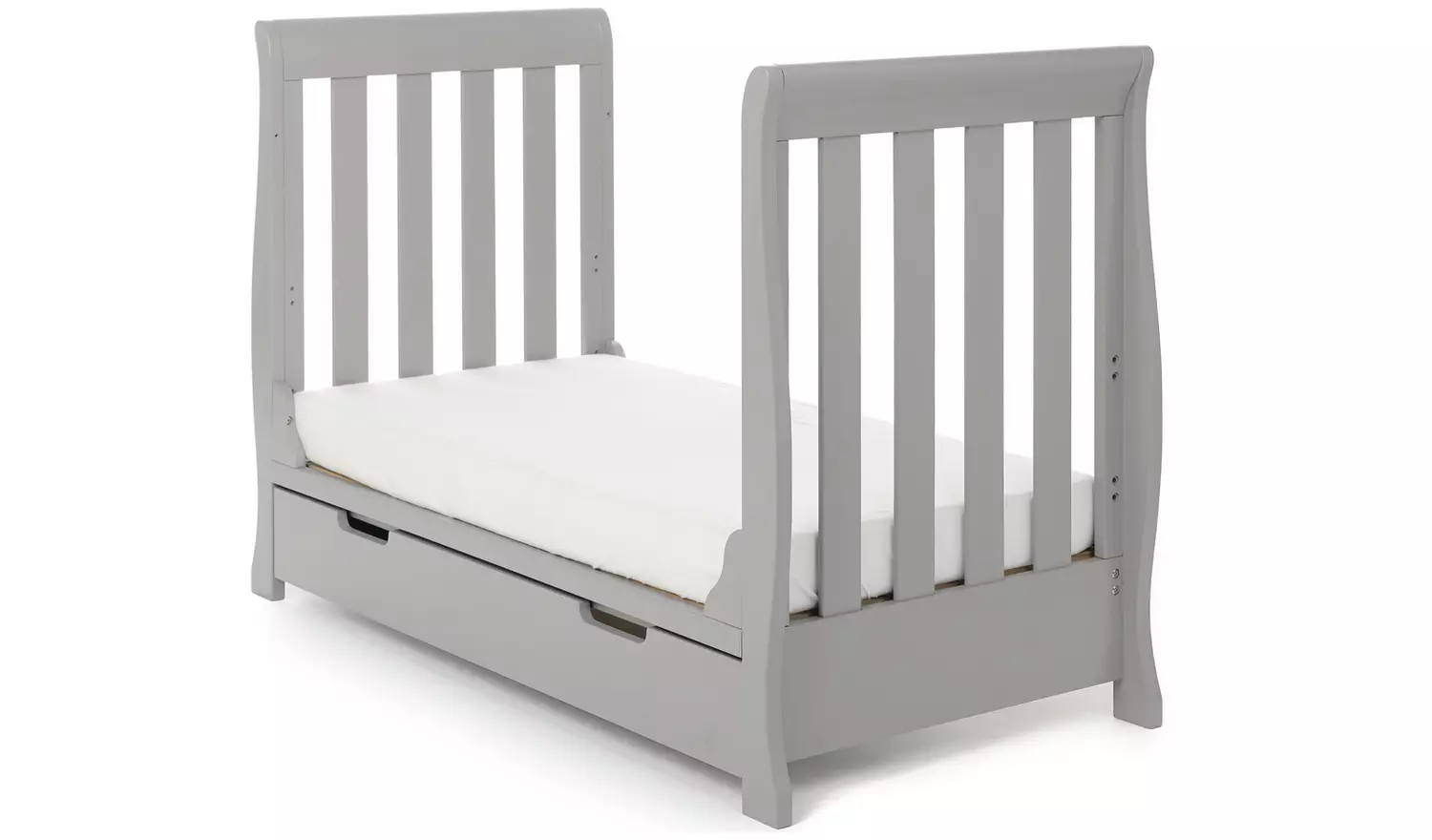 Obaby Stamford Mini Sleigh Cot Bed - Warm Grey