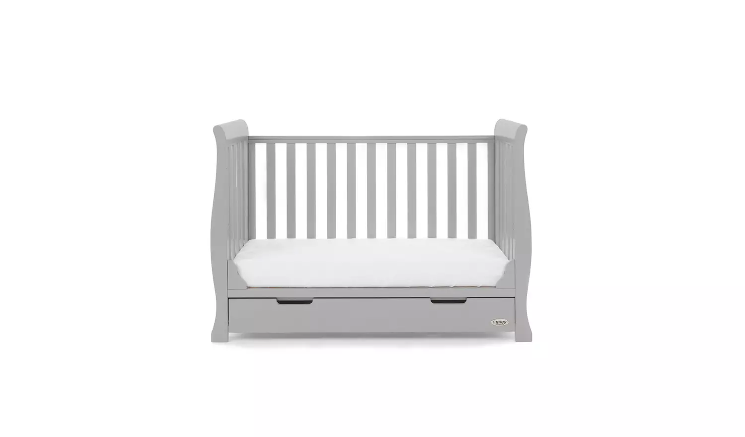 Obaby Stamford Mini Sleigh Cot Bed - Warm Grey
