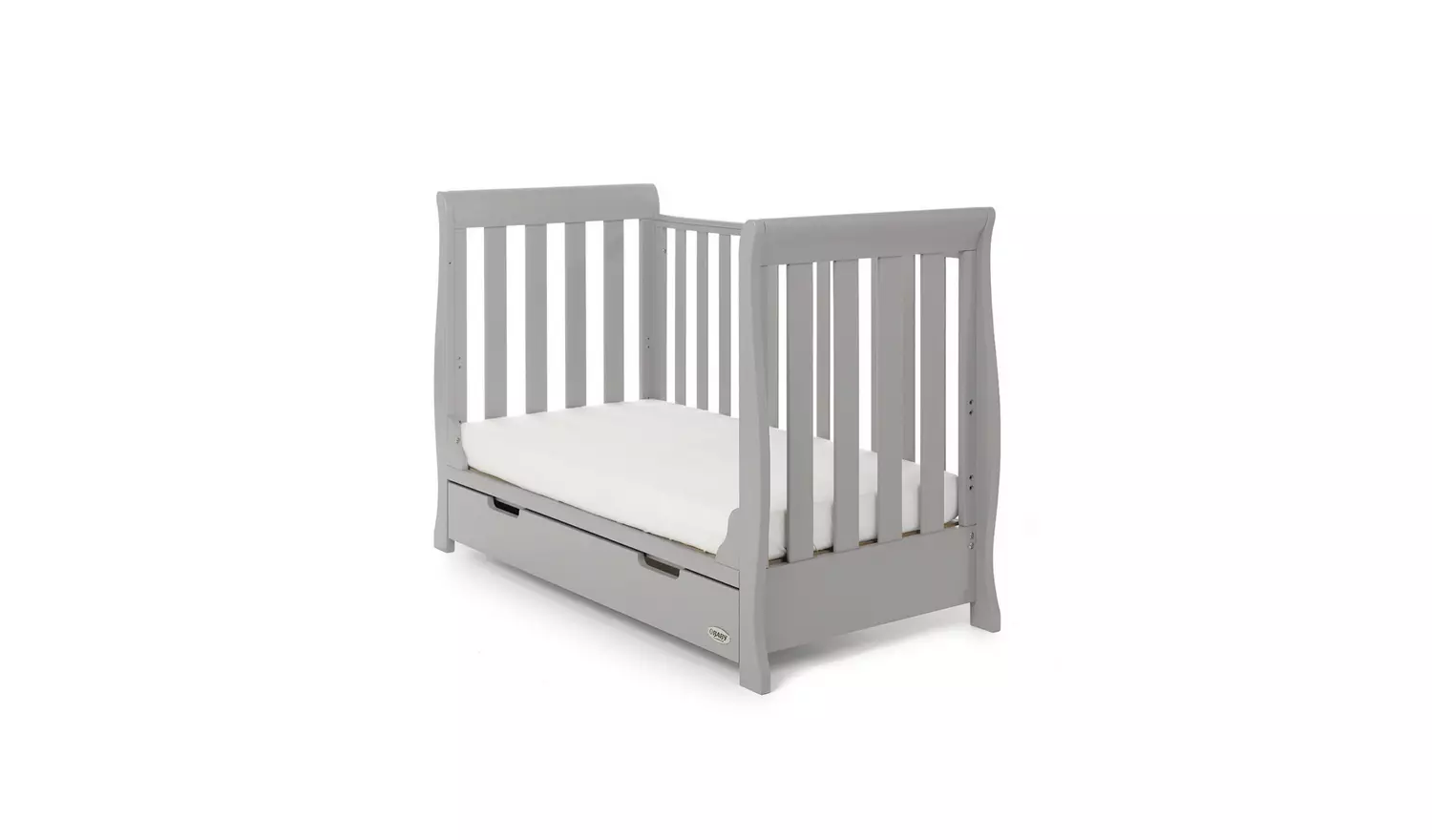 Obaby Stamford Mini Sleigh Cot Bed - Warm Grey