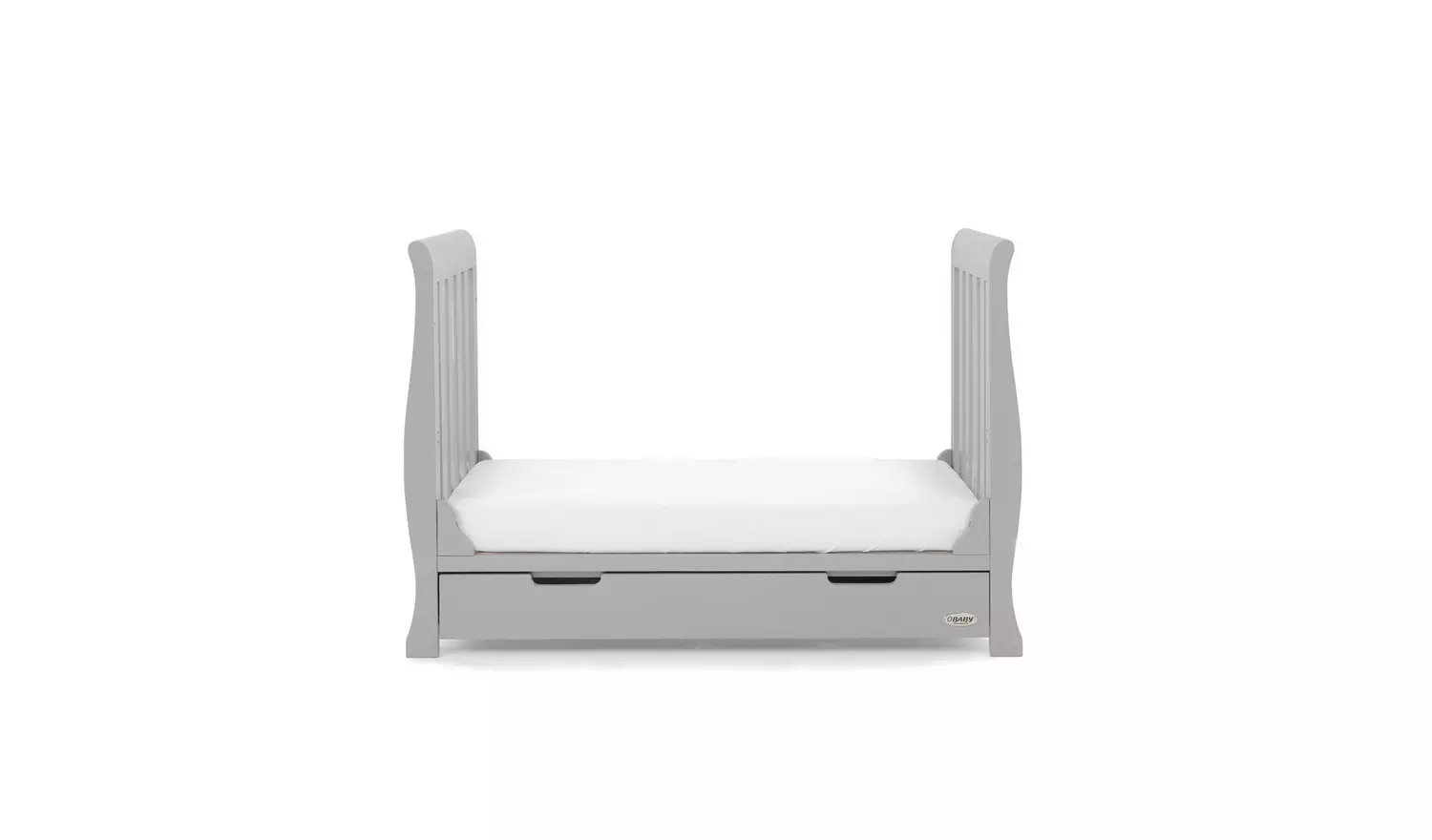 Obaby Stamford Mini Sleigh Cot Bed - Warm Grey