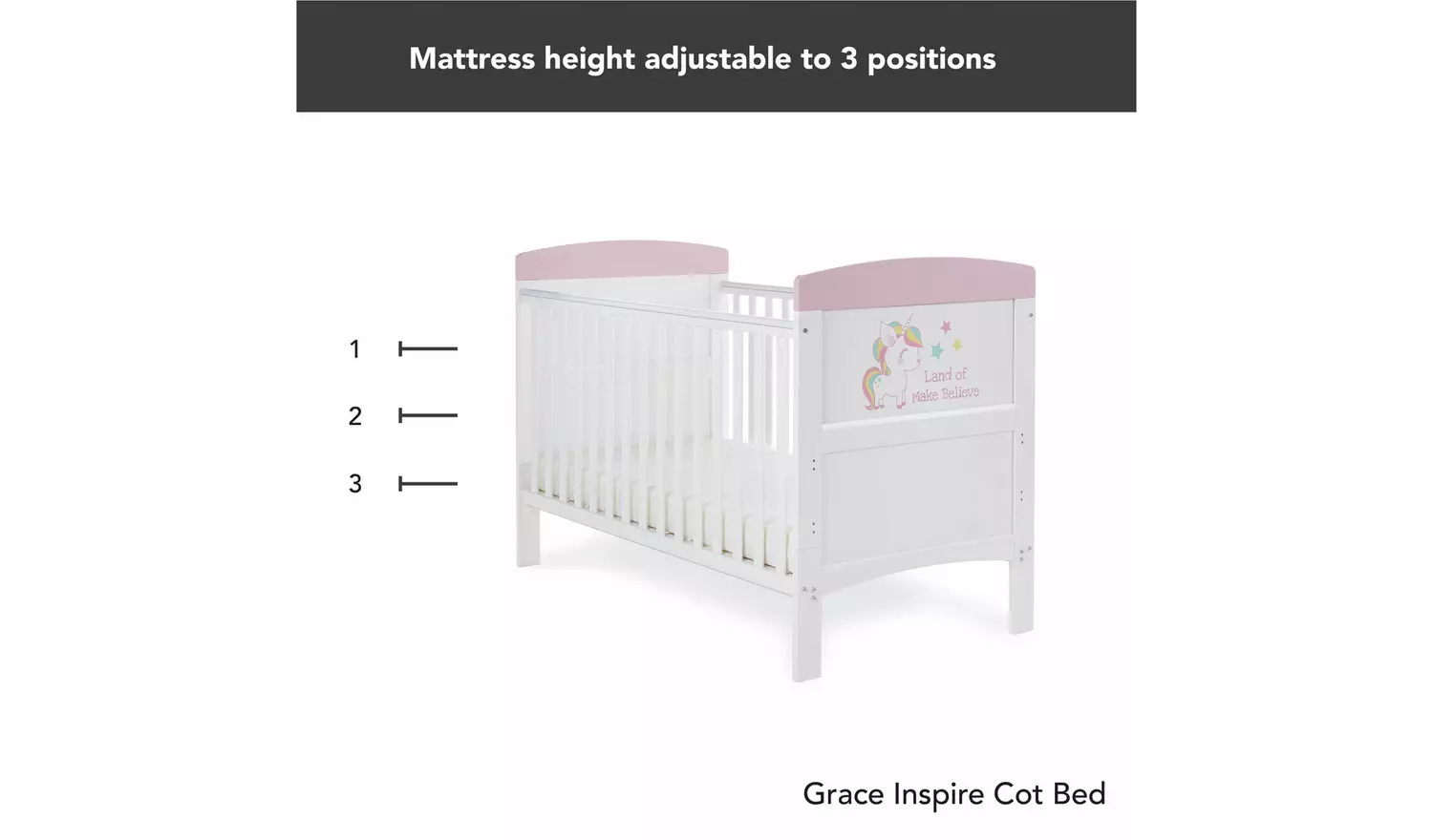 Obaby Grace Inspire Cot Bed - Unicorn