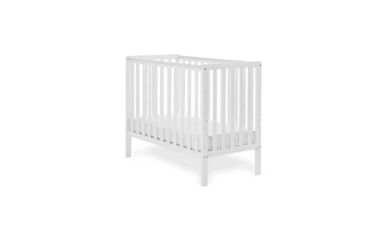 Obaby Bantam Space Saver Cot with Fibre Mattress - White
