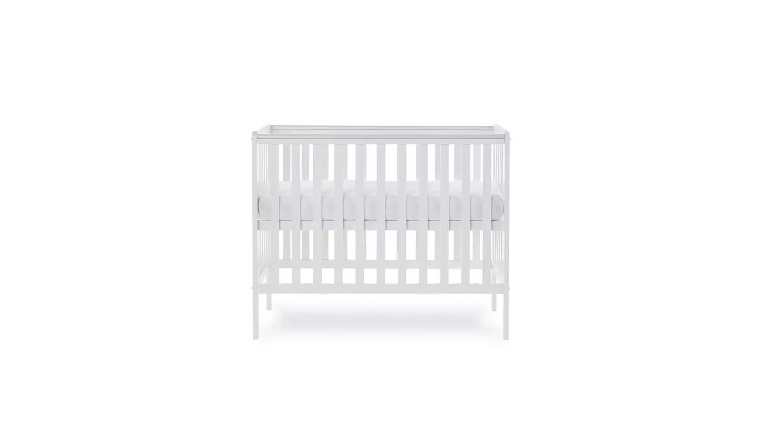 Obaby Bantam Space Saver Cot with Fibre Mattress - White