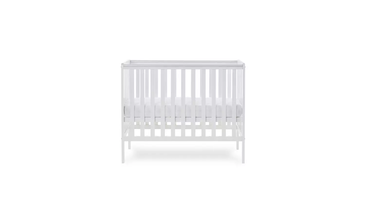 Obaby Bantam Space Saver Cot with Fibre Mattress - White