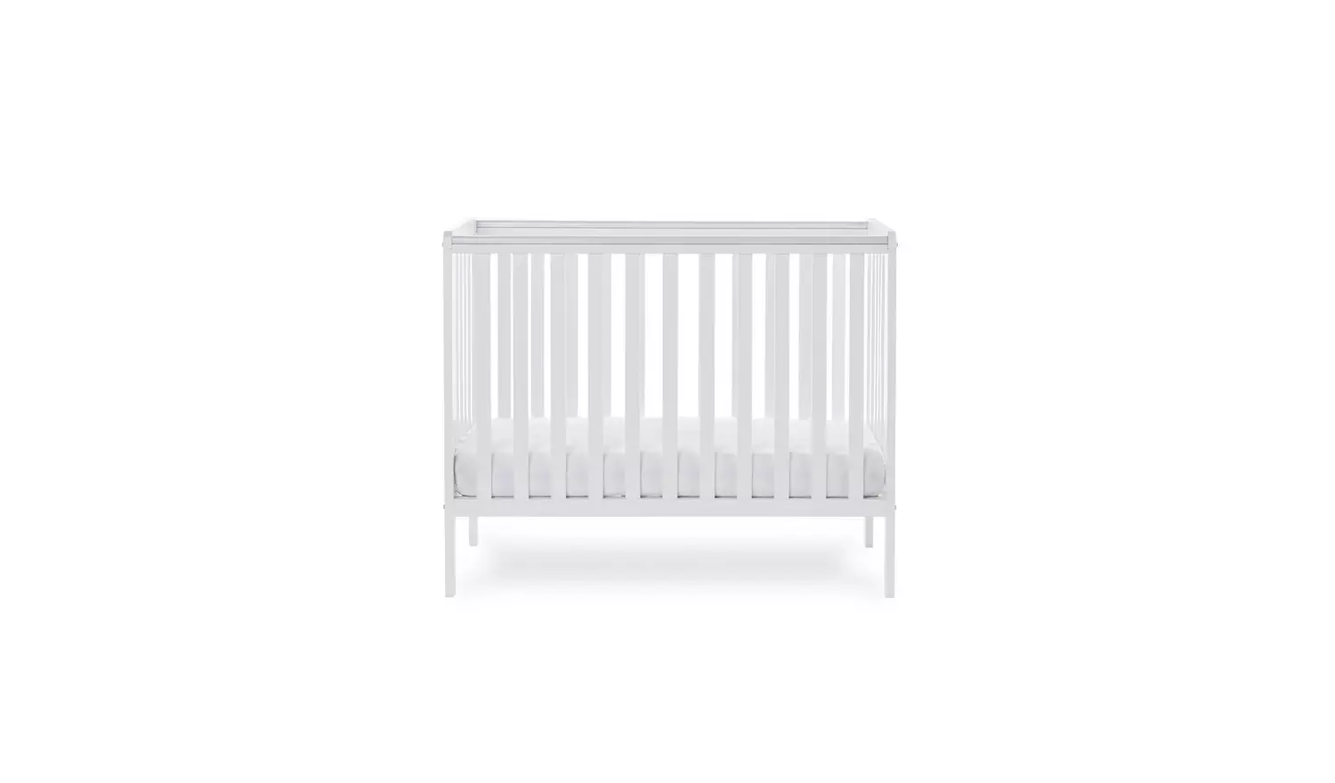 Obaby Bantam Space Saver Cot with Fibre Mattress - White