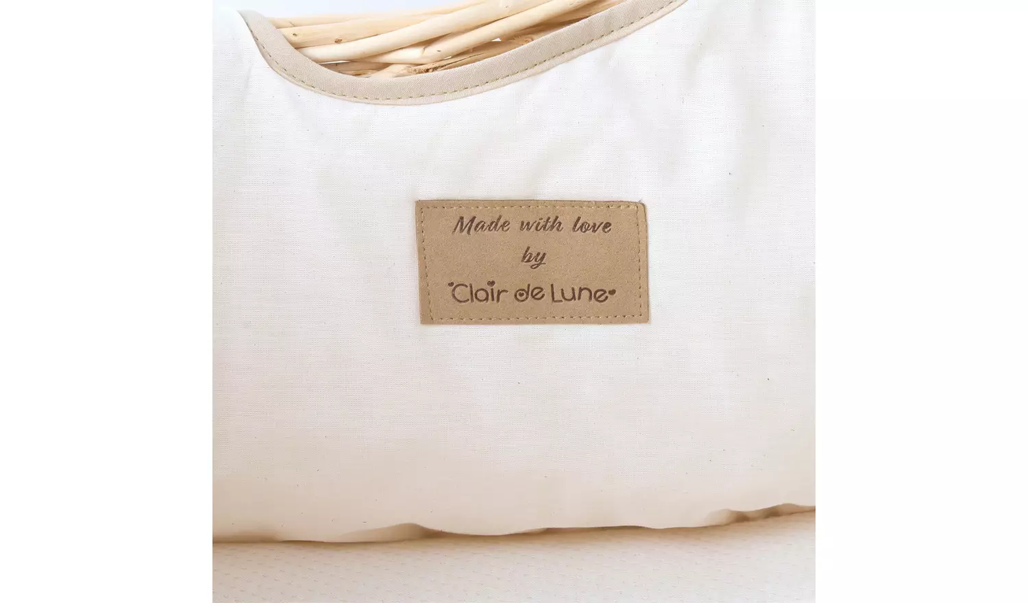 Clair de Lune Organic Cream Noah Pod Moses Basket With Stand