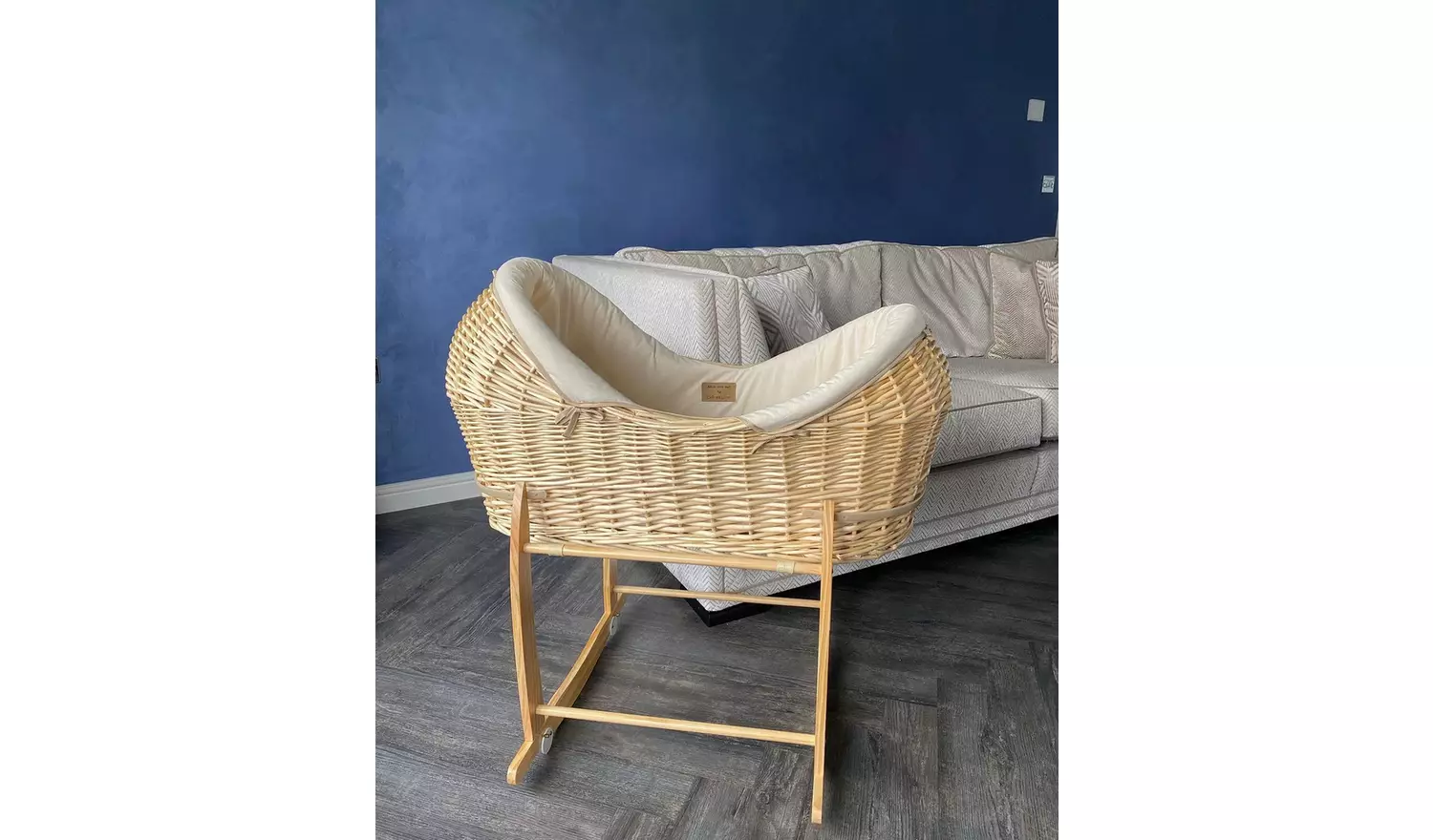 Clair de Lune Organic Cream Noah Pod Moses Basket With Stand