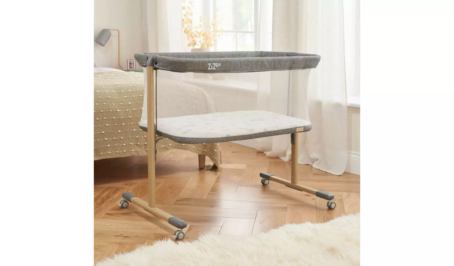 Tutti Bambini Zizee Essential Crib Oak Charcoal