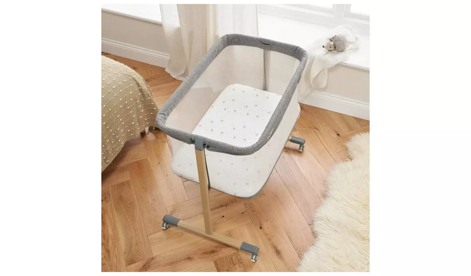 Tutti Bambini Zizee Essential Crib Oak Charcoal