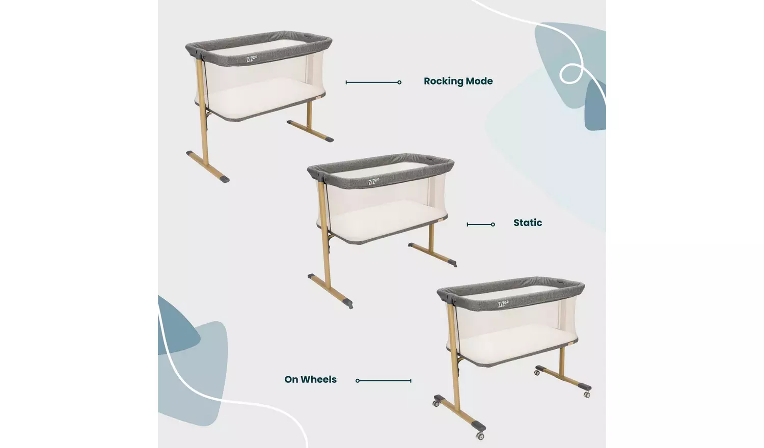 Tutti Bambini Zizee Essential Crib Oak Charcoal