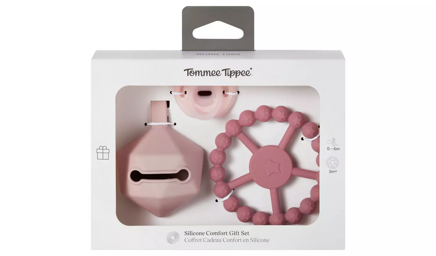 Tommee Tippee Silicone Dummy and Comfort Gift Set – Pink