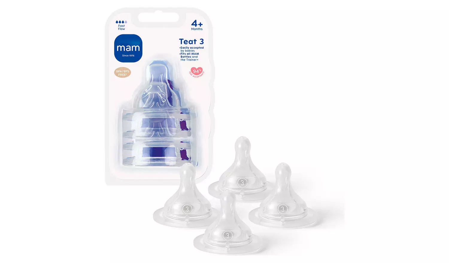 MAM Fast Flow Teats 4pack