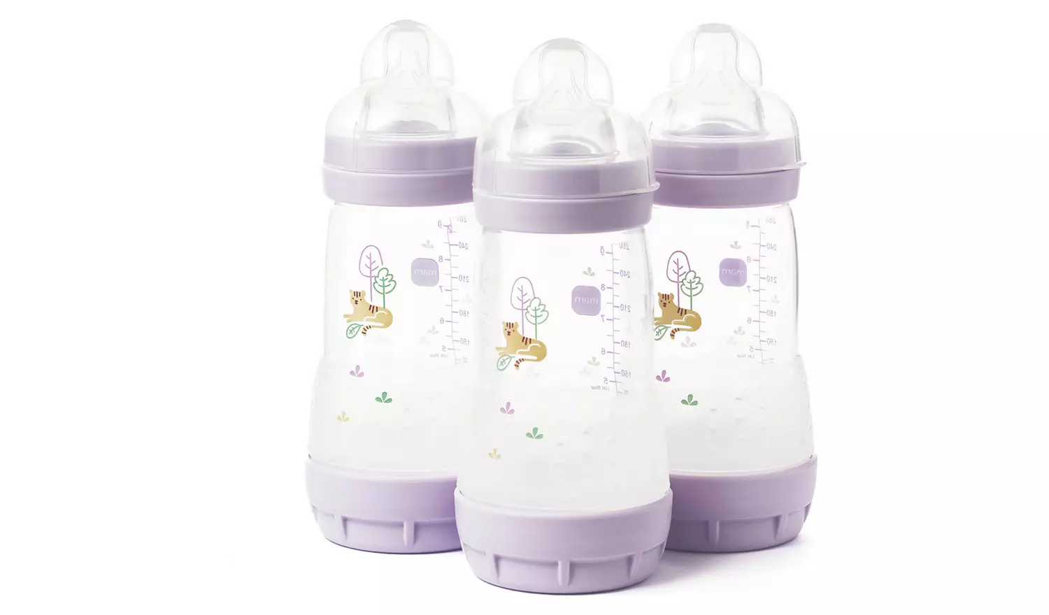 MAM Easy Start Anti-Colic 260ml Baby Bottle 3 Pack - Lilac