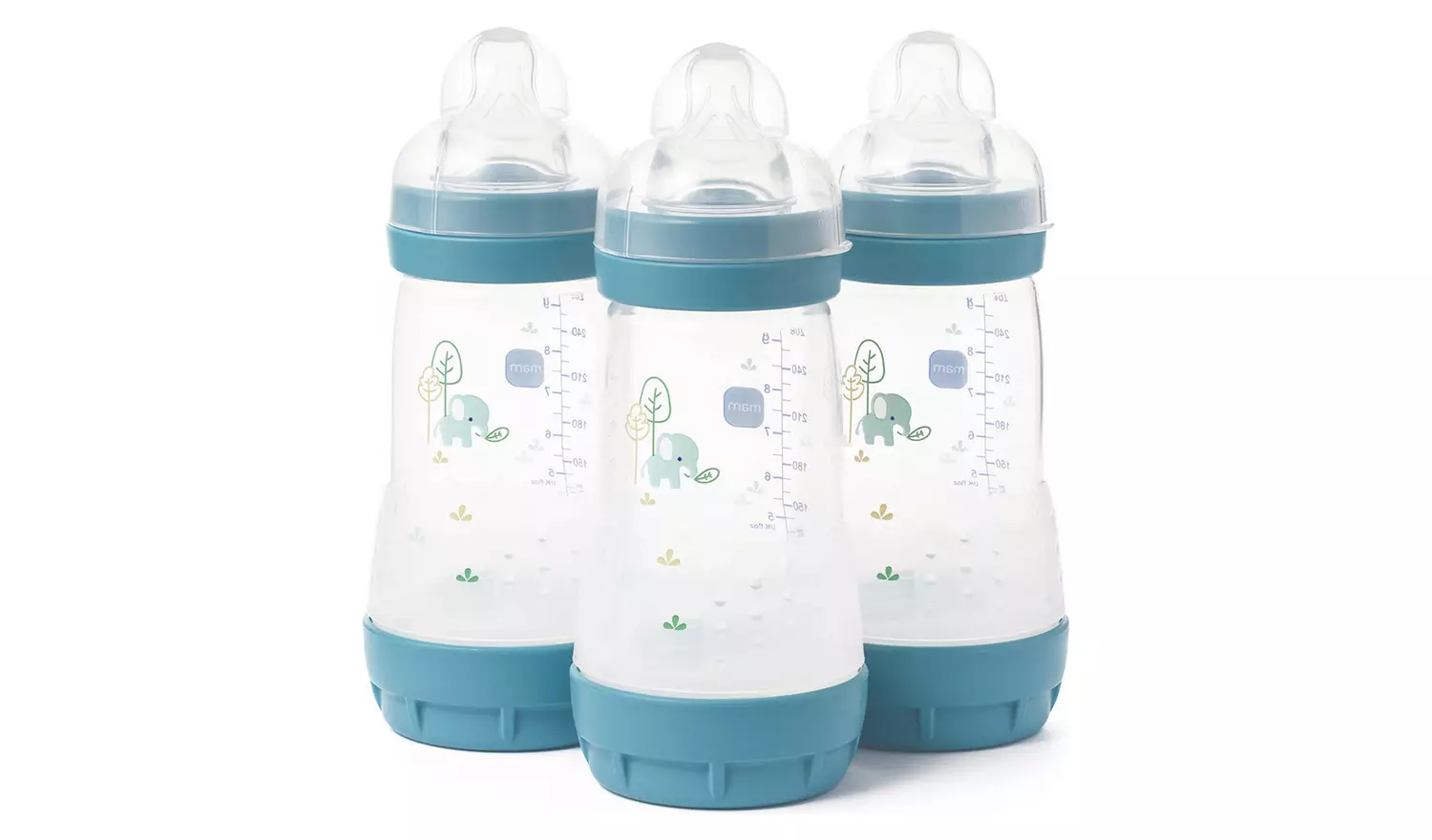 MAM Easy Start Anti-Colic 260ml Baby Bottle 3 Pack - Blue