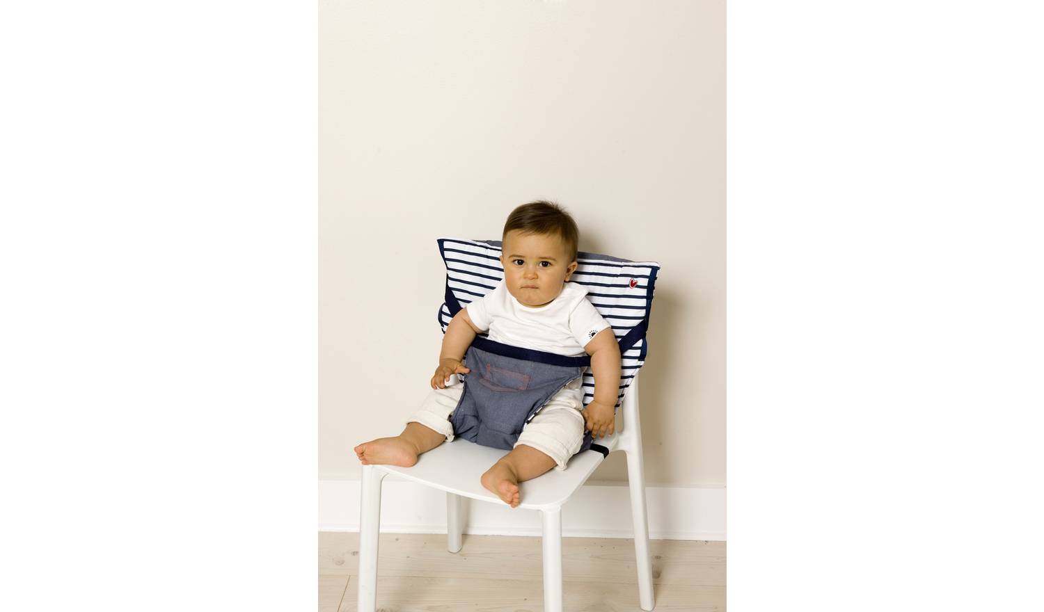 BabyToLove Travel Pocket Chair & Booster Seat - Blue Stripes