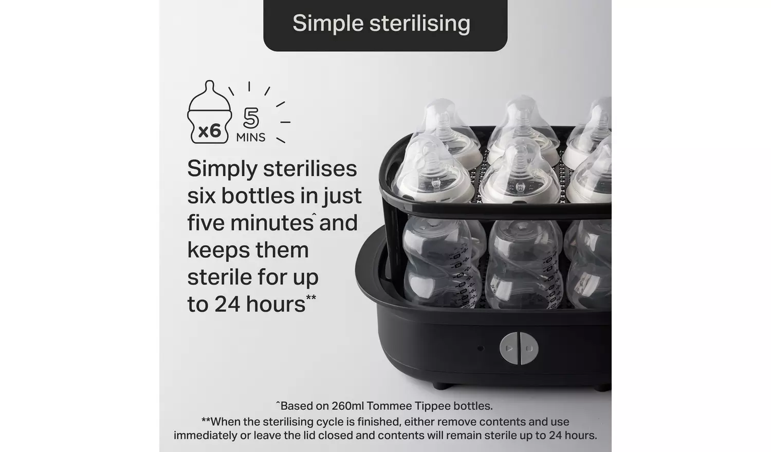 Tommee Tippee Advanced Electric Baby Bottle Steriliser-White