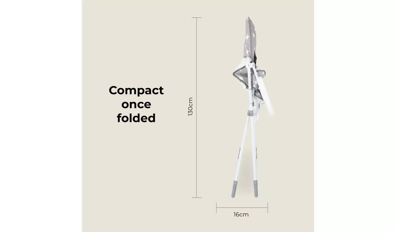 My Babiie MBHC1 Compact Highchair - Grey Stars