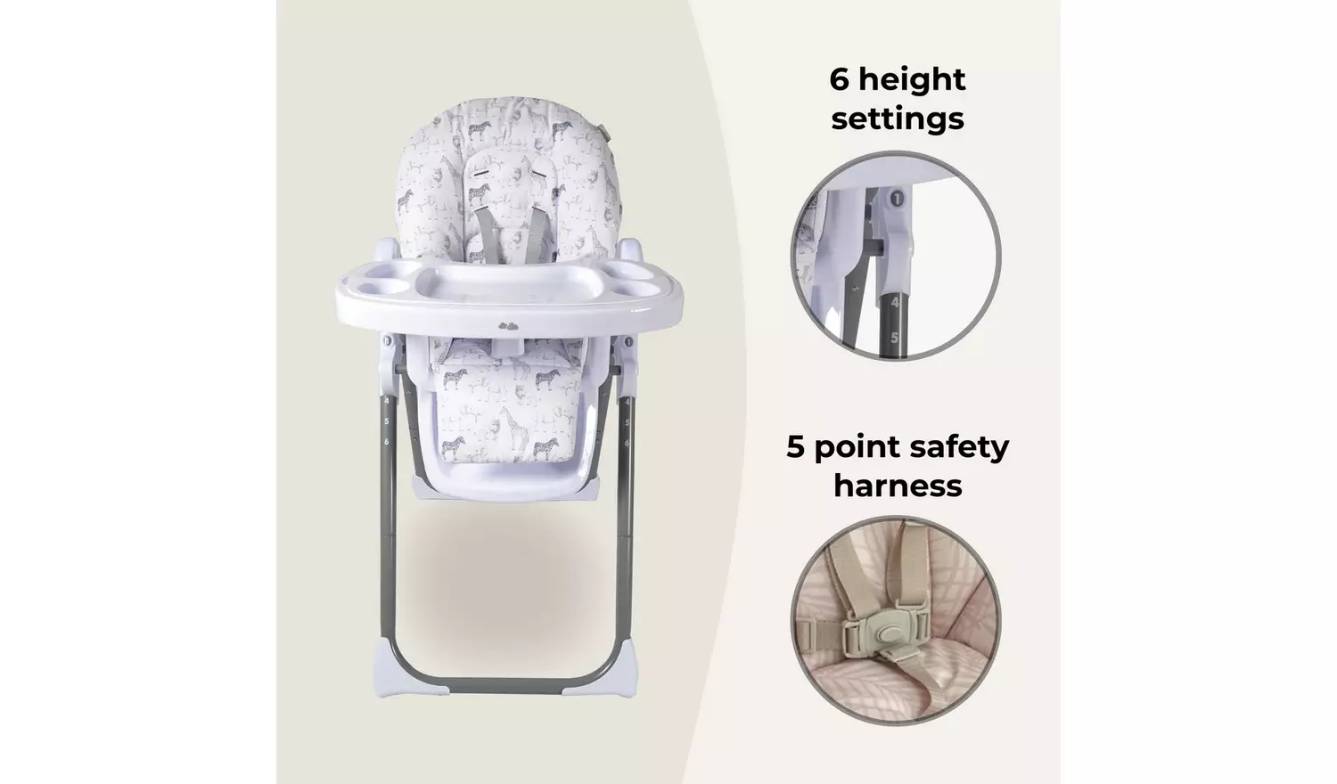 My Babiie MBHC8 Premium Highchair - Safari
