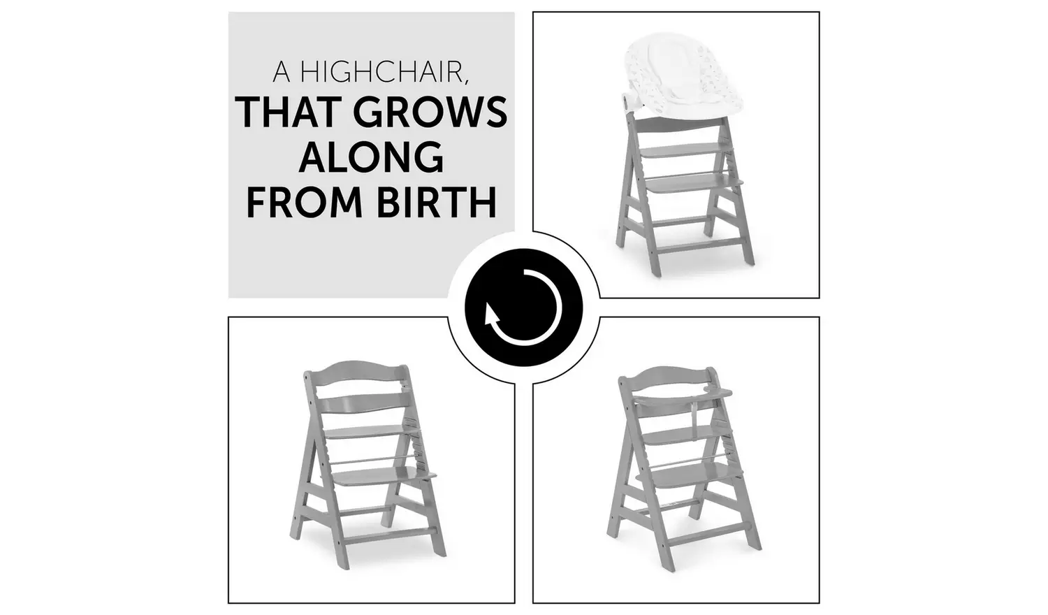 Hauck Alpha Bundle Grey Highchair