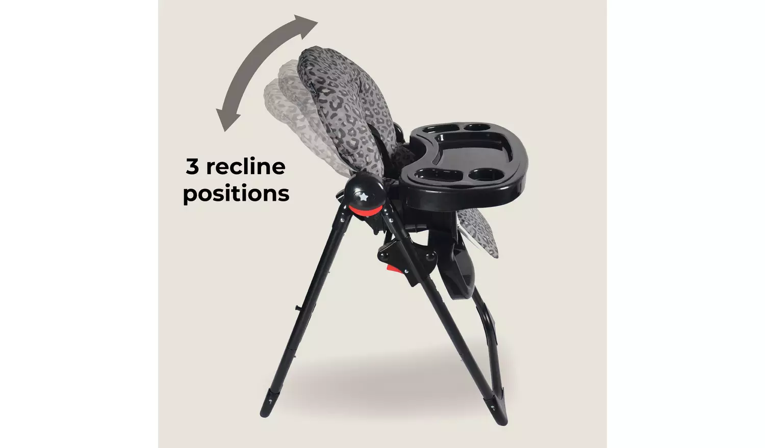 My Babiie MBHC8 Premium Highchair - Black Leopard