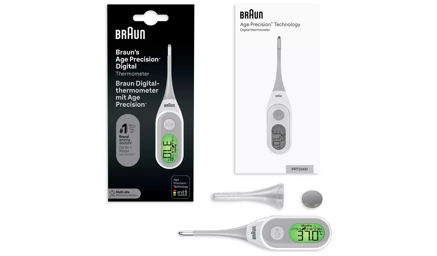 Braun PRT2000 Digital Stick Thermometer with Age Precision