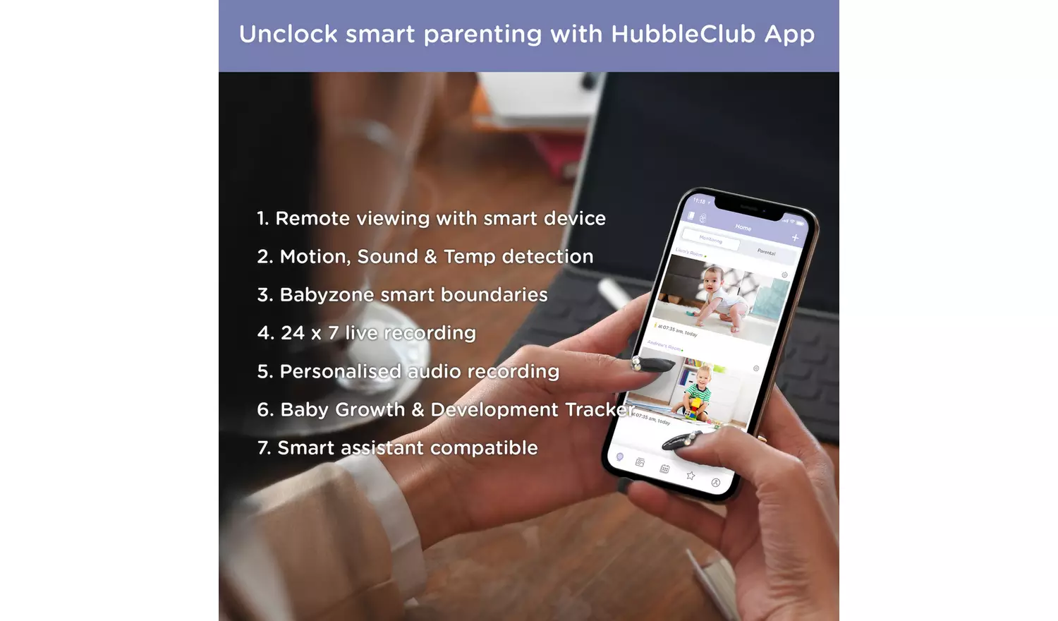 Hubble Nursery Pal Glow+ 5 Smart Video Baby Monitor