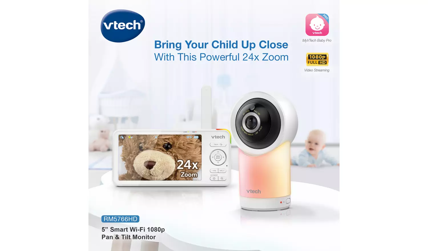 VTech RM5766 HD Smart Video Baby Monitor
