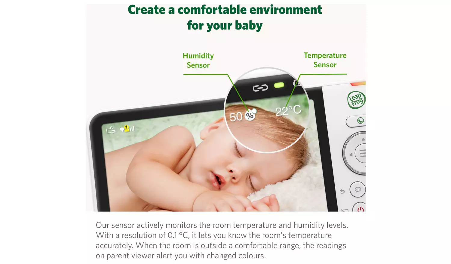Leapfrog LF815HD 5 Inch Portable Smart Baby Monitor