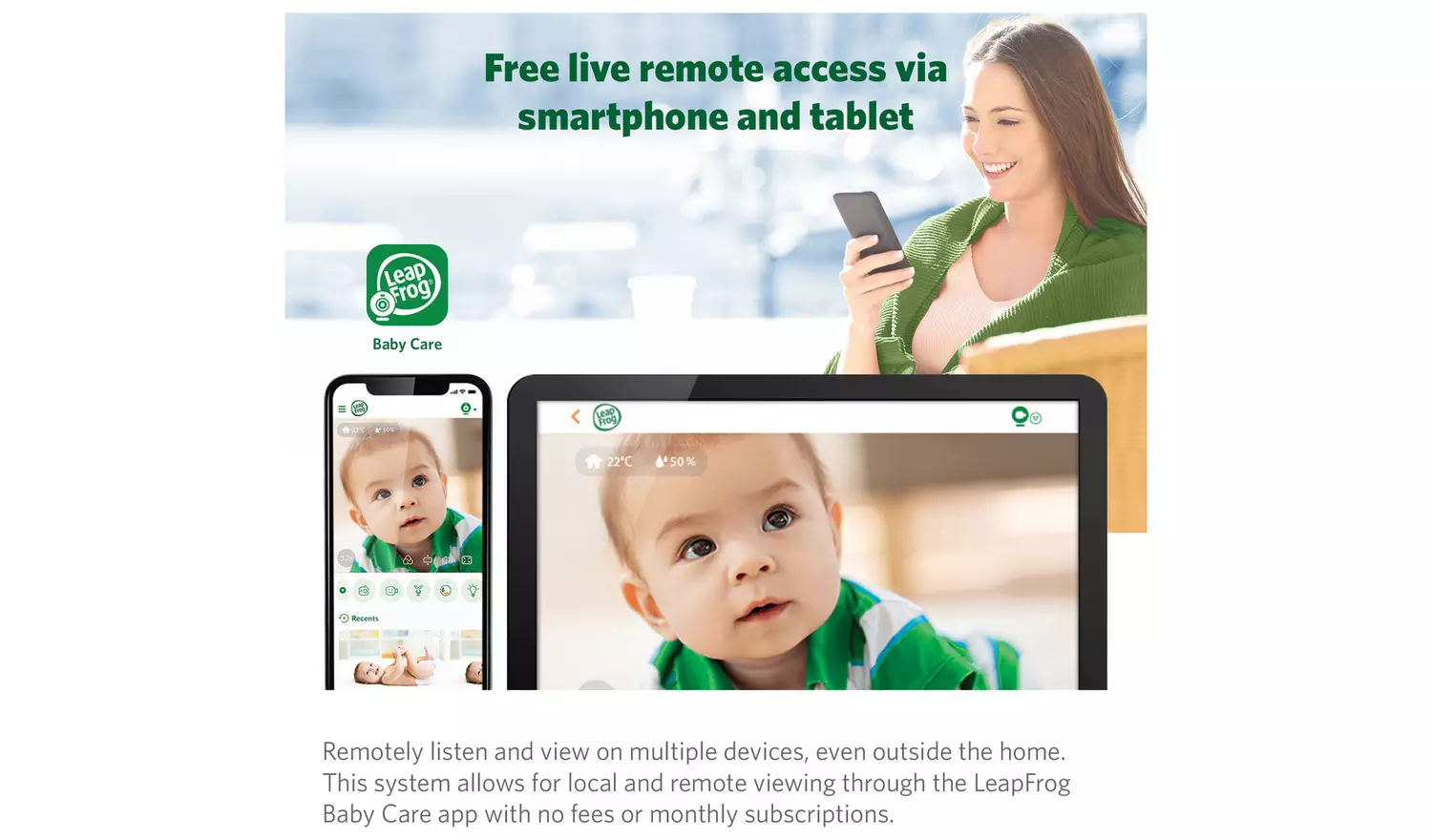 Leapfrog LF815HD 5 Inch Portable Smart Baby Monitor