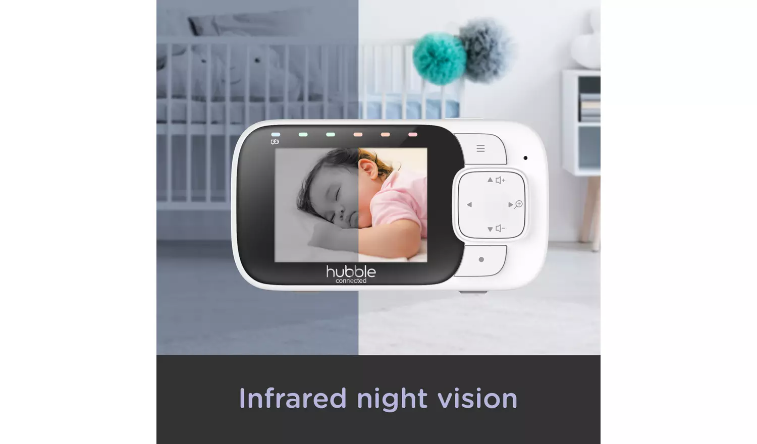 Hubble Nursery 2.8 inch View Glow Video Baby Monitor