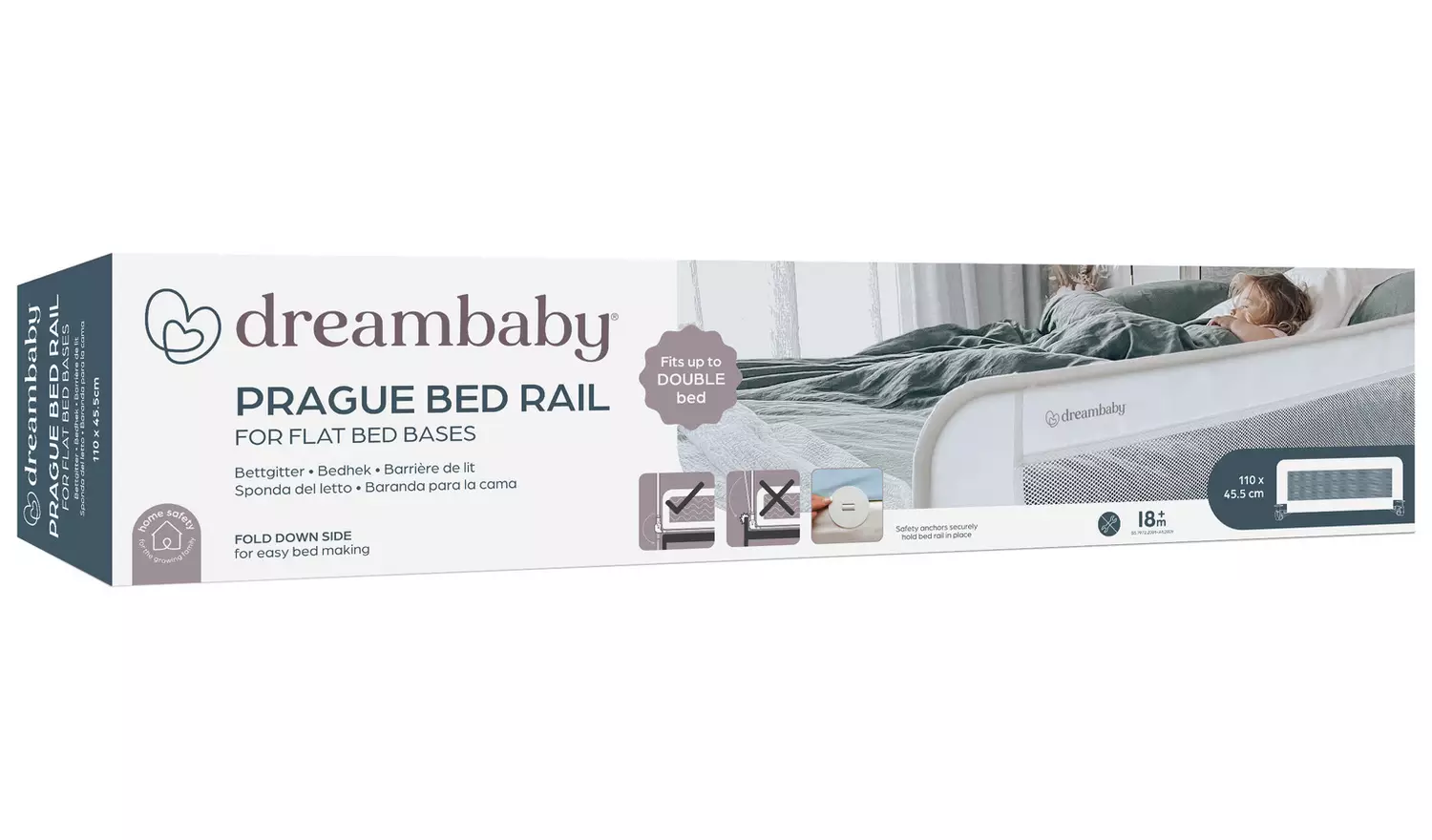 Dreambaby Prague Wide Bed Rail 110cm- White