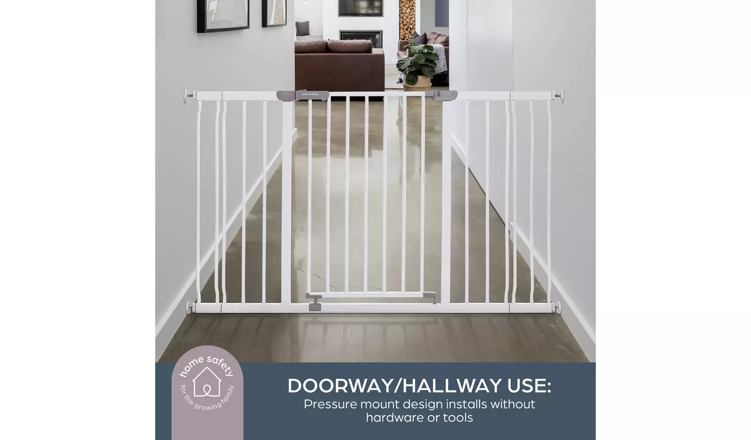 Dreambaby Ava X-Wide Safety Gate Fits 99-132.5cm White