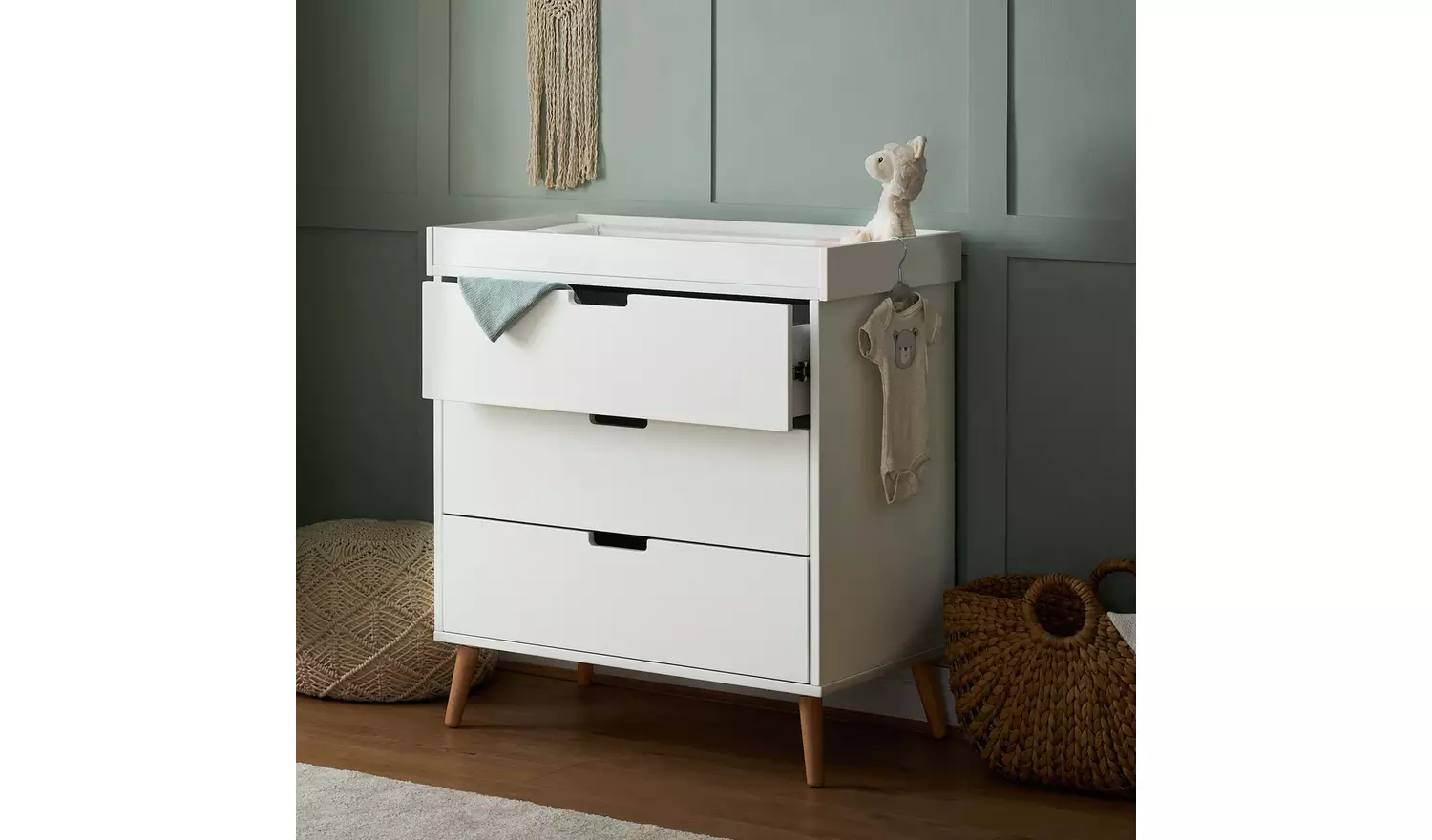 Obaby Maya Changing Unit - White with Natural