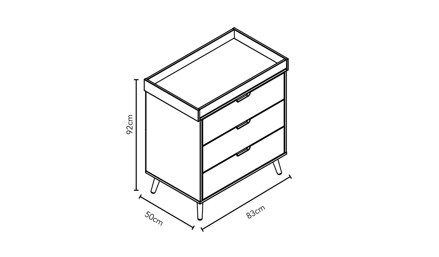 Obaby Maya Changing Unit - White with Natural