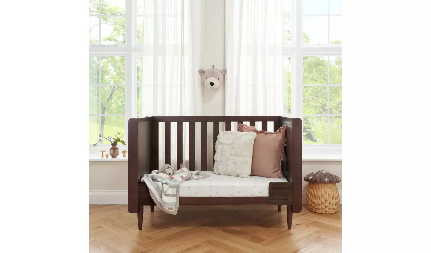 Tutti Japandi Mini 2 Piece Nursery Furniture Set - Walnut