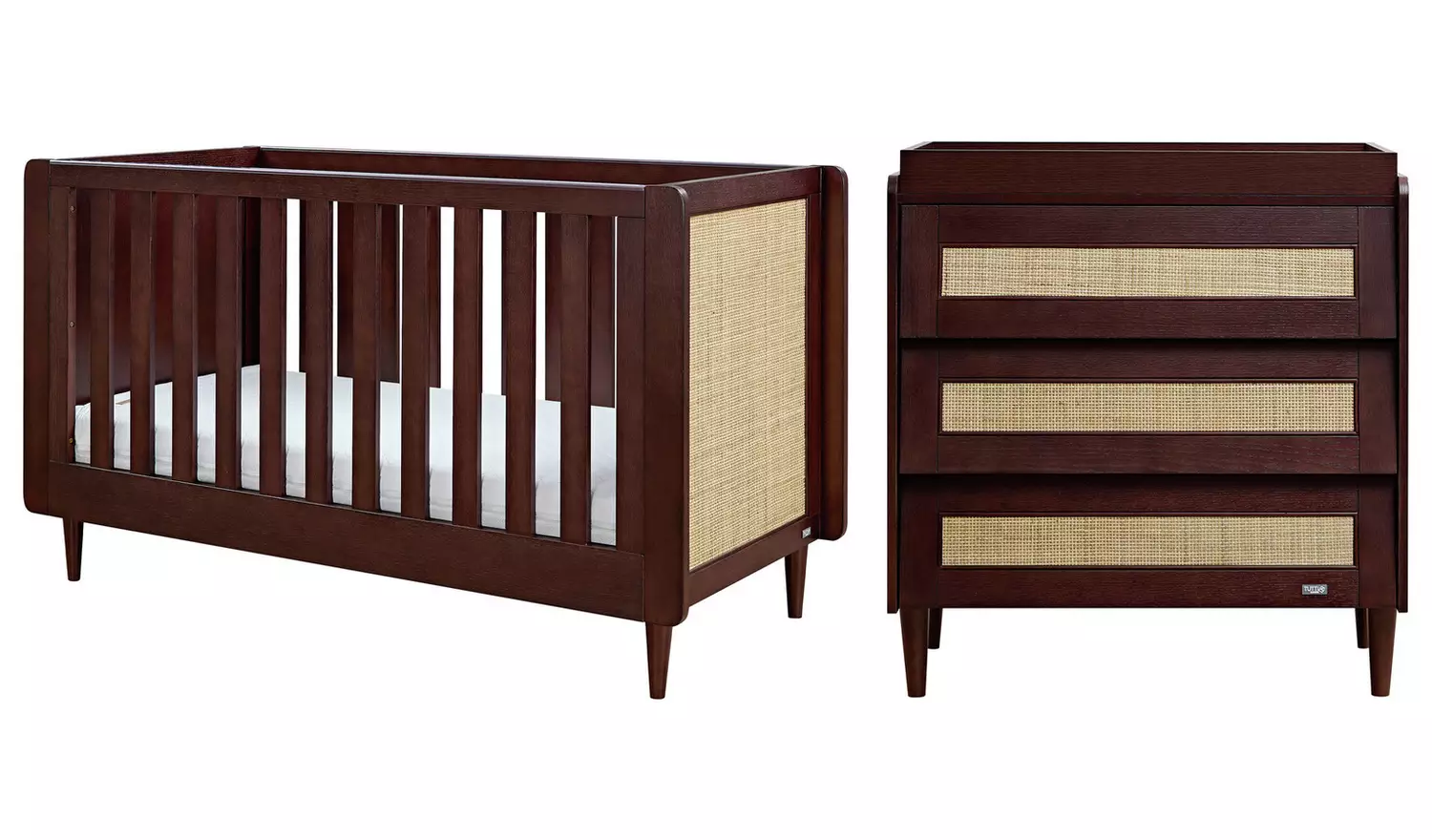 Tutti Japandi Mini 2 Piece Nursery Furniture Set - Walnut