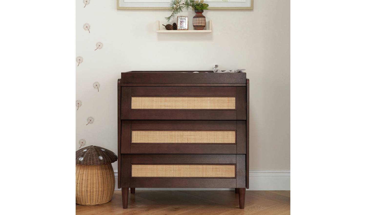 Tutti Japandi Mini 3 Piece Nursery Furniture Set - Walnut