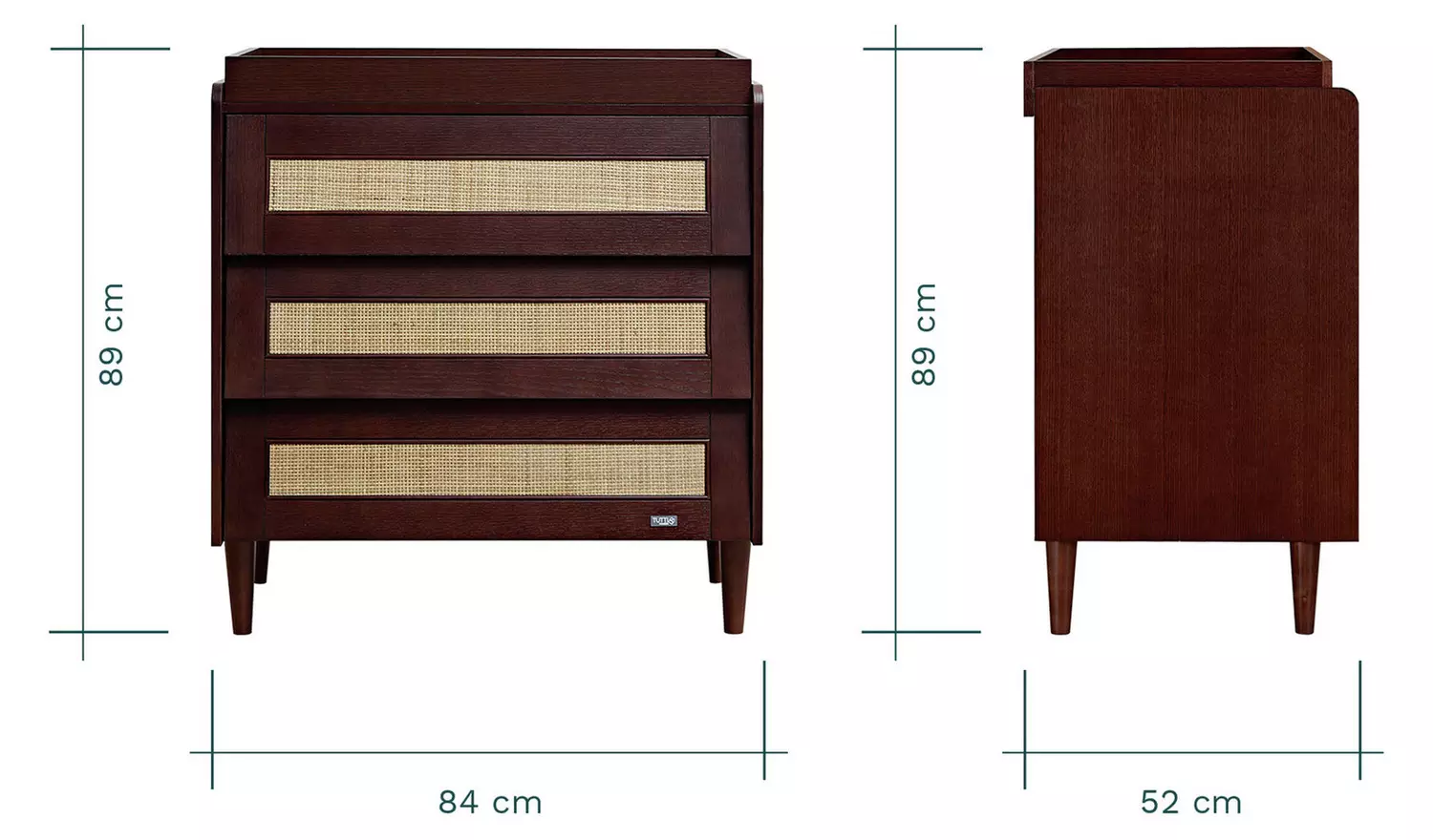 Tutti Japandi Mini 3 Piece Nursery Furniture Set - Walnut